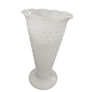 Vintage‎ Hobnail Milk Glass Flower Vase